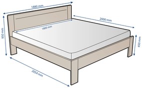 Amara Beds Masívna drevená posteľ s elegantným dizajnom z prírodného buku Amien, prevedenie BO101, 180x200 cm