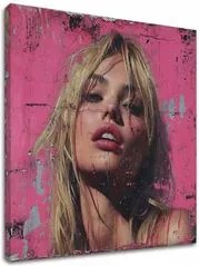 Obraz Blonďavá krása - Ružová barbie | 100% originál domaľovaný akrylom