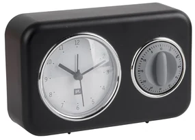 Kuchynské hodiny s časovačom Present Time Nostalgia, PT3375BK, 17cm