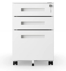 Kovový kontejner pod stůl KATE 390 x 600 x 500 mm, bílý