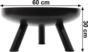 Záhradné liatinové ohnisko 60 cm – ohnisko na drevo s vysokými nohami
