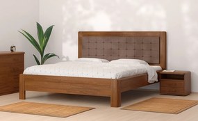 BMB ADRIANA STAR - masívna dubová posteľ s čalúneným čelom 200 x 200 cm, dub masív + čalúnené čelo