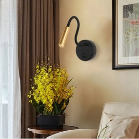 Brilagi - LED Flexibilná nástenná lampa MAYA LED/3W/230V 4000K čierna/zlatá