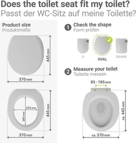 Záchodová doska s automatickým zatváraním 37 x 44,5 cm Rieti – Wenko
