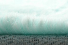 Kusový koberec RABBIT DELUXE - mätový - imitácia králičej kožušiny