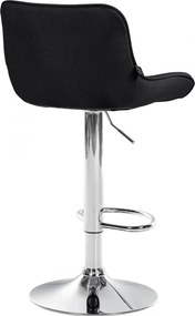 Barová stolička Vonore - látka, chróm rám - Čierna