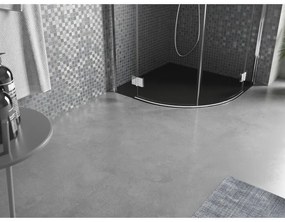Mexen Bert, SMC štvrťkruhová sprchová vanička 80 x 80 cm, čierna, 4KR708080