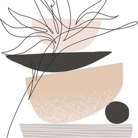Obraz - Line art kvety N⁰1 (120x50 cm)