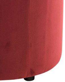 Taburetka s úložným priestorom Pantin - zamat, v42 x Ø44 cm - Červená