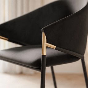 JEDÁLENSKÁ STOLIČKA CLAUDE ČIERNA + ZLATÁ