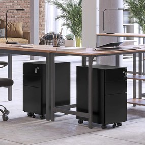 Kancelársky kontajner, uzamykateľný, so závesnou registratúrou, 60x30x45cm, čierny