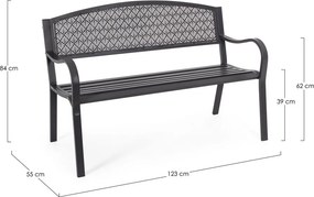 Antracitová kovová záhradná lavica Lizette – Bizzotto