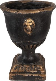 Čierno-hnedý antik kvetináč v tvare čaše Baroque - Ø 33*42 cm