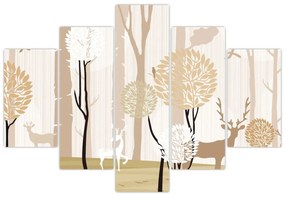Obraz - Ilustrovaný les (150x105 cm)