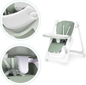 ECOTOYS HA-013 detské kresielko na kŕmenie, výškovo nastaviteľné, eko-koža, 5-bodové pásy