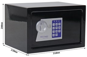 Rottner Design Junior nábytkový elektronický sejf čierny