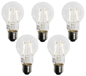 Sada 5 LED žiaroviek E27 A60 so súmrakovým senzorom 2,5 W 250 lm 2200 K