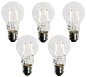 Sada 5 LED žiaroviek E27 A60 so súmrakovým senzorom 2,5 W 250 lm 2200 K