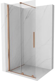 Mexen Velar, posuvné dvere do otvoru typ Walk-In 90 cm, 8mm číre sklo, medená matná, 871-090-000-03-65