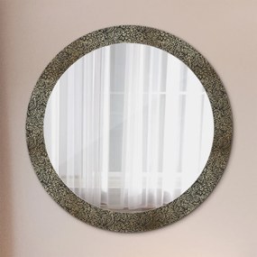 Okrúhle dekoračné zrkadlo s motívom Zlaté ozdoby fi 80 cm