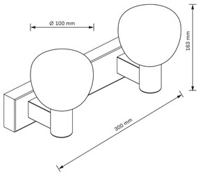 Kúpeľňové nástenné svietidlo POLA 2xG9/5W/230V IP44 čierne/číre