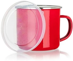 Banquet Smaltovaný hrnček Milton red, 9,5 cm, 0,5 l