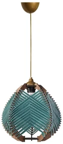 Závesné svietidlo v modro-prírodnej farbe s textilným tienidlom ø 25 cm – Opviq lights