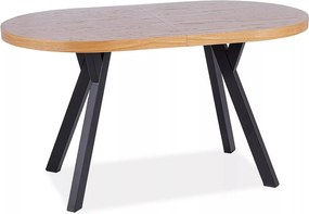 Jedálenský rozkladací stôl Domingo 140/272 cm čierny/dub prírodný