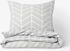 Goldea bavlnené posteľné obliečky - biely cikcak na sivom 240 x 220 a 2ks 70 x 90 cm