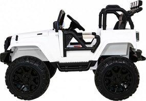 Ramiz Detský terénny biely džíp na batérie + diaľkové ovládanie + svetlá zvuky