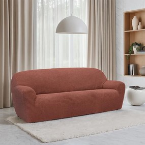 Super strečové poťahy RUBINIA tehlová trojkreslo (š. 180 - 230 cm)