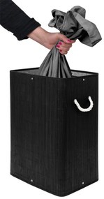 Kôš na bielizeň SOREN 80 l bambusový čierny