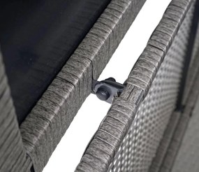 Polyratanový záhradný úložný box HWC-D88 - základná sivá, 51x115x59cm 250l