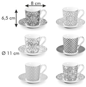 Porcelánové šálky v zlatej farbe v súprave 6 ks My Coffee – Tescoma