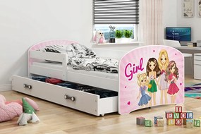 BMS Group LUKI Jednolôžková detská posteľ 160 x 80cm biela Girls
