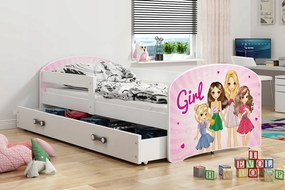 BMS Group LUKI Jednolôžková detská posteľ 160 x 80cm biela Girls