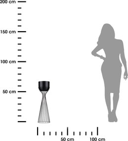 KOVOVÝ KVETINÁČ SO STOJANOM GLAM 68X20 CM ČIERNA