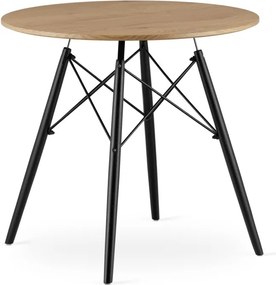 Jedálenský stôl 80 cm dub / čierne nohy