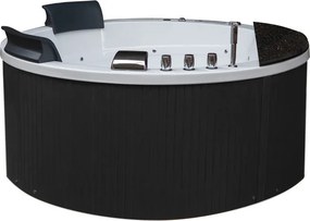 BPS-koupelny Hydromasážna vaňa HYD-DE916-155 155x155 s ohrevom vody, čierny panel