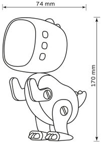 LED Stmievateľná detská nočná lampička s budíkom ROBOT LED/1W/5V 1200 mAh