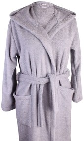 Župan froté šedý Veľkosť: S, strih: kapucňa