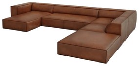 Koňakovohnedá kožená rohová pohovka (pravý roh) Madame - Windsor &amp; Co Sofas