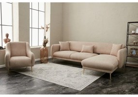 Béžová rohová pohovka (pravý roh/s leňoškou) Simena – Balcab Home