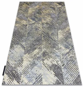 Koberec DE LUXE 2087 Jodelka Chevron vintage - zlatý / sivý