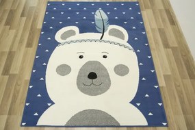 Detský koberec Luna Kids 534222/94955 -Medvedík indián, modrý