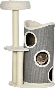 PawHut Mačací Stromček, 109 cm, Mačací Stromček s Škrabacou Rúrou, Lezecký Strom, Škrabací Stĺp s Mačacou Posteľou, Nábytok pre Mačky s Sisalovými Stĺ