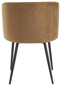 Hnedá zamatová jedálenská stolička Elyna - Light &amp; Living