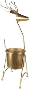 Zlatý antik dekoračný kvetináč v tvare jeleňa - 29*22*78 cm