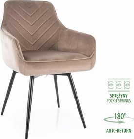 SI Služba Velvet Chair tmavá béžová