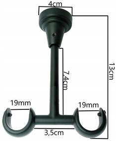 Dekorstudio Stropná dvojradová garniža FEBRIS chrómova matná 19mm Dĺžka: 120cm, Typ príslušenstva: Bez príslušenstva